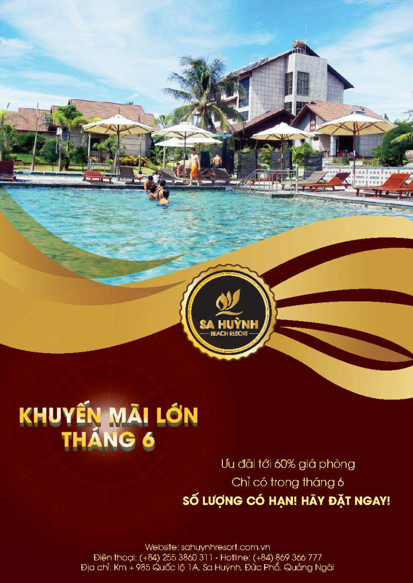 Chương trình khuyến mãi tháng 6 Khu du lịch Sa Huỳnh