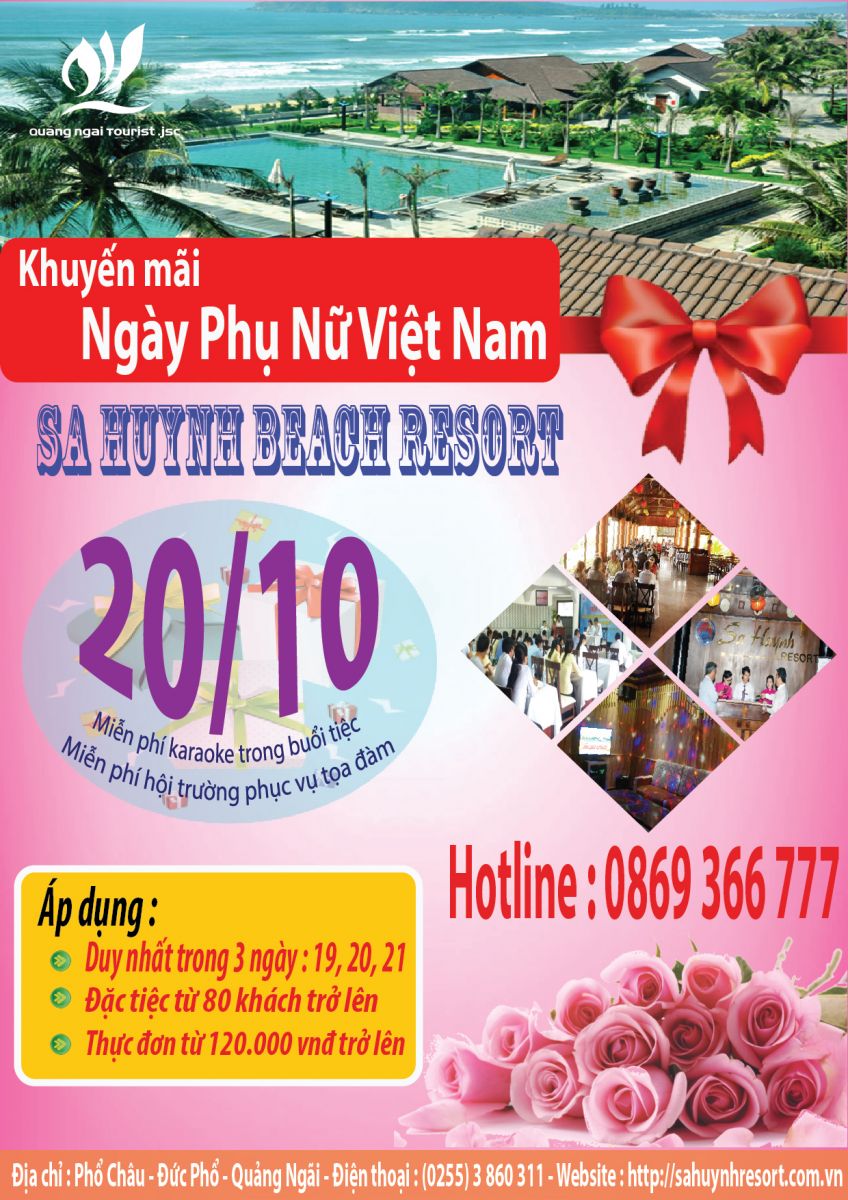 KHUYẾN MÃI 20/10 TẠI KHÁCH SẠN HÙNG VƯƠNG - QUẢNG NGÃI - 1