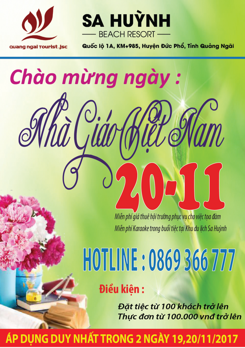 Khuyến mãi đặc biệt ngày nhà giáo Việt Nam 20/11